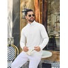 image:imageCOOFANDY Mens Quarter Zip Pullover Lightweight Waffle Mock Neck SweatshirtsWhite