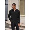 image:imageCOOFANDY Mens Quarter Zip Pullover Sweater Mock Neck Sweatshirt Casual PoloAblack