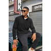 image:imageCOOFANDY Mens Quarter Zip Pullover Sweater Mock Neck Sweatshirt Casual PoloAblack