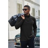 image:imageCOOFANDY Mens Quarter Zip Pullover Sweater Mock Neck Sweatshirt Casual PoloAblack