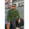 image:imageCOOFANDY Mens Quarter Zip Pullover Sweater Mock Neck Sweatshirt Casual PoloArmy Green