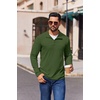 image:imageCOOFANDY Mens Quarter Zip Pullover Sweater Mock Neck Sweatshirt Casual PoloArmy Green