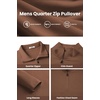 image:imageCOOFANDY Mens Quarter Zip Pullover Sweater Mock Neck Sweatshirt Casual PoloBrown