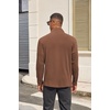 image:imageCOOFANDY Mens Quarter Zip Pullover Sweater Mock Neck Sweatshirt Casual PoloBrown