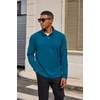 image:imageCOOFANDY Mens Quarter Zip Pullover Sweater Mock Neck Sweatshirt Casual PoloDark Blue