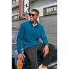 image:imageCOOFANDY Mens Quarter Zip Pullover Sweater Mock Neck Sweatshirt Casual PoloDark Blue