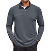 image:imageCOOFANDY Mens Quarter Zip Pullover Sweater Mock Neck Sweatshirt Casual PoloDark Grey