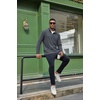 image:imageCOOFANDY Mens Quarter Zip Pullover Sweater Mock Neck Sweatshirt Casual PoloDark Grey