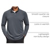 image:imageCOOFANDY Mens Quarter Zip Pullover Sweater Mock Neck Sweatshirt Casual PoloDark Grey
