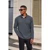 image:imageCOOFANDY Mens Quarter Zip Pullover Sweater Mock Neck Sweatshirt Casual PoloDark Grey