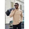 image:imageCOOFANDY Mens Quarter Zip Pullover Sweater Mock Neck Sweatshirt Casual PoloKhaki