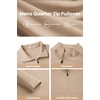 image:imageCOOFANDY Mens Quarter Zip Pullover Sweater Mock Neck Sweatshirt Casual PoloKhaki