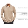image:imageCOOFANDY Mens Quarter Zip Pullover Sweater Mock Neck Sweatshirt Casual PoloKhaki
