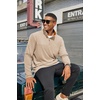 image:imageCOOFANDY Mens Quarter Zip Pullover Sweater Mock Neck Sweatshirt Casual PoloKhakibrown Collar