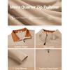 image:imageCOOFANDY Mens Quarter Zip Pullover Sweater Mock Neck Sweatshirt Casual PoloKhakibrown Collar