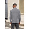 image:imageCOOFANDY Mens Quarter Zip Pullover Sweater Mock Neck Sweatshirt Casual PoloLight Grey