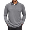 image:imageCOOFANDY Mens Quarter Zip Pullover Sweater Mock Neck Sweatshirt Casual PoloLight Grey