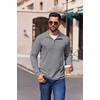 image:imageCOOFANDY Mens Quarter Zip Pullover Sweater Mock Neck Sweatshirt Casual PoloLight Grey