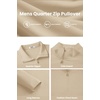 image:imageCOOFANDY Mens Quarter Zip Pullover Sweater Mock Neck Sweatshirt Casual PoloLight Khaki