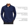 image:imageCOOFANDY Mens Quarter Zip Pullover Sweater Mock Neck Sweatshirt Casual PoloNavy Blue