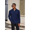 image:imageCOOFANDY Mens Quarter Zip Pullover Sweater Mock Neck Sweatshirt Casual PoloNavy Blue