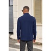 image:imageCOOFANDY Mens Quarter Zip Pullover Sweater Mock Neck Sweatshirt Casual PoloNavy Blue