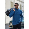 image:imageCOOFANDY Mens Quarter Zip Pullover Sweater Mock Neck Sweatshirt Casual PoloRoyal Blue
