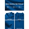 image:imageCOOFANDY Mens Quarter Zip Pullover Sweater Mock Neck Sweatshirt Casual PoloRoyal Blue