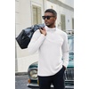 image:imageCOOFANDY Mens Quarter Zip Pullover Sweater Mock Neck Sweatshirt Casual PoloWhite