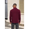 image:imageCOOFANDY Mens Quarter Zip Pullover Sweater Mock Neck Sweatshirt Casual PoloWine Red