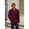 image:imageCOOFANDY Mens Quarter Zip Pullover Sweater Mock Neck Sweatshirt Casual PoloWine Red