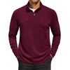 image:imageCOOFANDY Mens Quarter Zip Pullover Sweater Mock Neck Sweatshirt Casual PoloWine Red