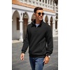 image:imageCOOFANDY Mens Quarter Zip Pullover Sweatshirt Casual Mock Neck Sweater 2026Ablack