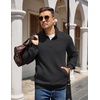 image:imageCOOFANDY Mens Quarter Zip Pullover Sweatshirt Casual Mock Neck Sweater 2026Ablack