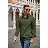 image:imageCOOFANDY Mens Quarter Zip Pullover Sweatshirt Casual Mock Neck Sweater 2026Army Green