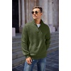 image:imageCOOFANDY Mens Quarter Zip Pullover Sweatshirt Casual Mock Neck Sweater 2026Army Green
