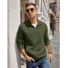 image:imageCOOFANDY Mens Quarter Zip Pullover Sweatshirt Casual Mock Neck Sweater 2026Army Green