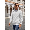 image:imageCOOFANDY Mens Quarter Zip Pullover Sweatshirt Casual Mock Neck Sweater 2026Asolid White