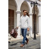 image:imageCOOFANDY Mens Quarter Zip Pullover Sweatshirt Casual Mock Neck Sweater 2026Asolid White