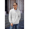 image:imageCOOFANDY Mens Quarter Zip Pullover Sweatshirt Casual Mock Neck Sweater 2026Asolid White