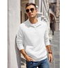 image:imageCOOFANDY Mens Quarter Zip Pullover Sweatshirt Casual Mock Neck Sweater 2026Asolid White