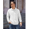 image:imageCOOFANDY Mens Quarter Zip Pullover Sweatshirt Casual Mock Neck Sweater 2026Asolid White