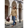 image:imageCOOFANDY Mens Quarter Zip Pullover Sweatshirt Casual Mock Neck Sweater 2026Camel