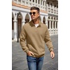 image:imageCOOFANDY Mens Quarter Zip Pullover Sweatshirt Casual Mock Neck Sweater 2026Camel