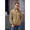 image:imageCOOFANDY Mens Quarter Zip Pullover Sweatshirt Casual Mock Neck Sweater 2026Camel