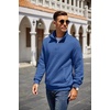 image:imageCOOFANDY Mens Quarter Zip Pullover Sweatshirt Casual Mock Neck Sweater 2026Dark Blue