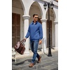 image:imageCOOFANDY Mens Quarter Zip Pullover Sweatshirt Casual Mock Neck Sweater 2026Dark Blue