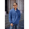 image:imageCOOFANDY Mens Quarter Zip Pullover Sweatshirt Casual Mock Neck Sweater 2026Dark Blue