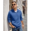 image:imageCOOFANDY Mens Quarter Zip Pullover Sweatshirt Casual Mock Neck Sweater 2026Dark Blue