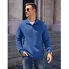 image:imageCOOFANDY Mens Quarter Zip Pullover Sweatshirt Casual Mock Neck Sweater 2026Dark Blue
